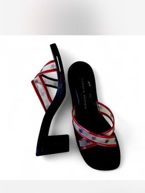Vintage Y2K Tommy Hilfiger Mesh Star Mule Heels Size 9